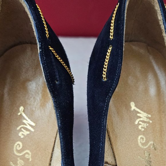 DONATED: Mr. Seymour Women's Navy Suede High Heels - Made in Spain Size 8 B - Picture 16 of 16